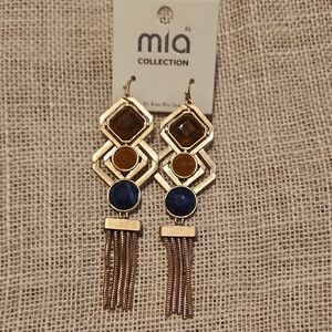 🔥3 For 10🔥 MIA COLLECTION Gold and Navy Statement Earrings